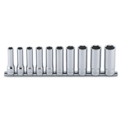 Koken Rs4300M Deep Socket Set On Rail 6Pt 10Pc 1/2 "Dr 10-22Mm