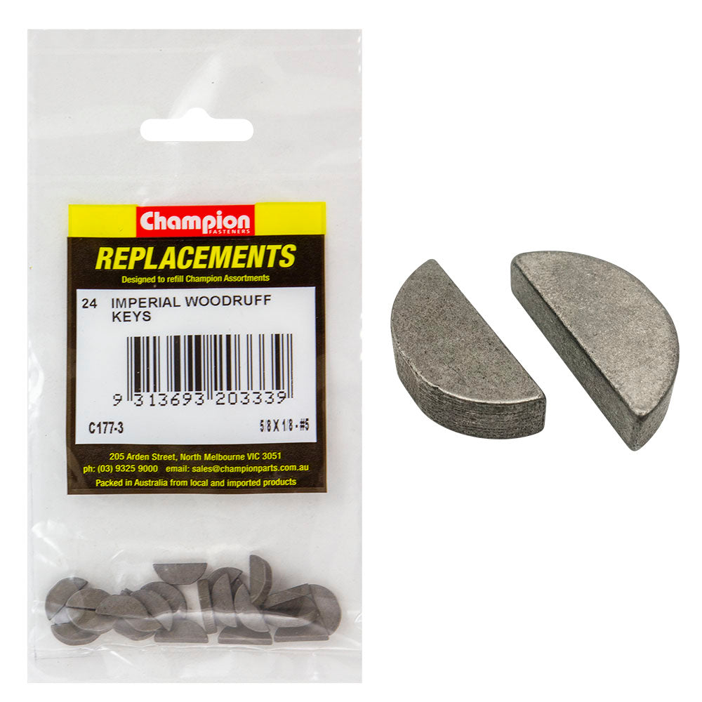 Champion 5/8In X 1/8In Wk5 Woodruff Key -24Pk