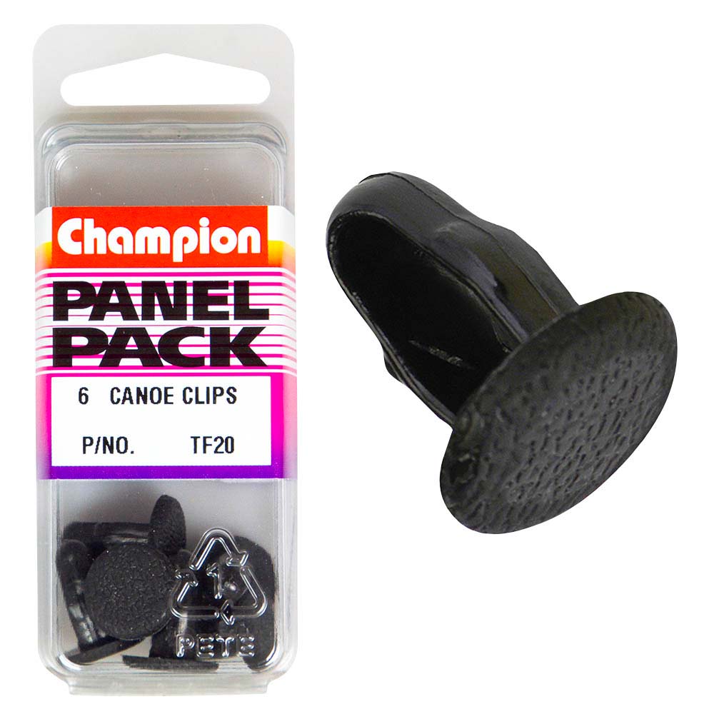 Champion Canoe Clip Black 14Mm Hd X 16Mm -6Pk
