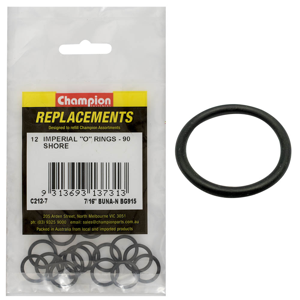 Champion 7/16In(Tube Ref) X.530(I.D) X.082(Sec.) O-Ring-12Pk