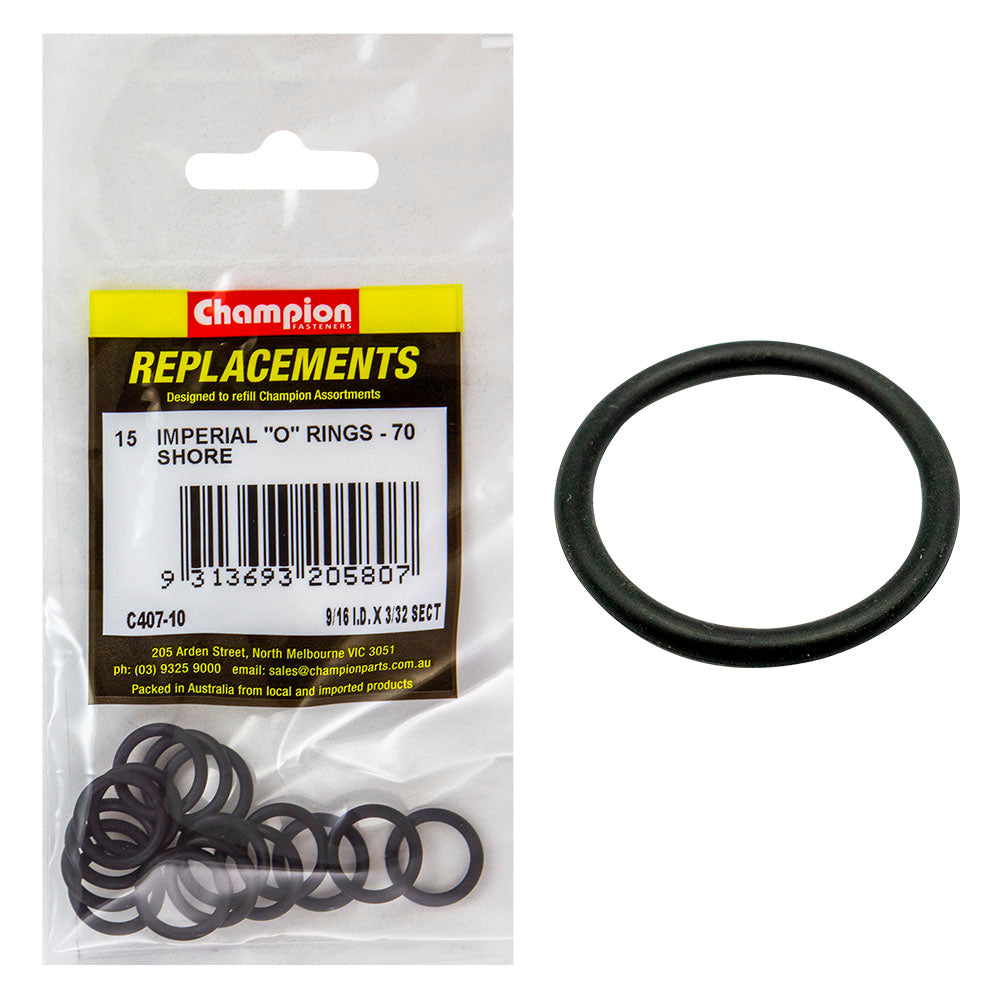 Champion 9/16In (I.D.) X 3/32In Imperial O-Ring -15Pk