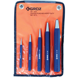 Groz 5Pc H/Duty Centre Punch Set (2.0Mm To 10.0Mm)