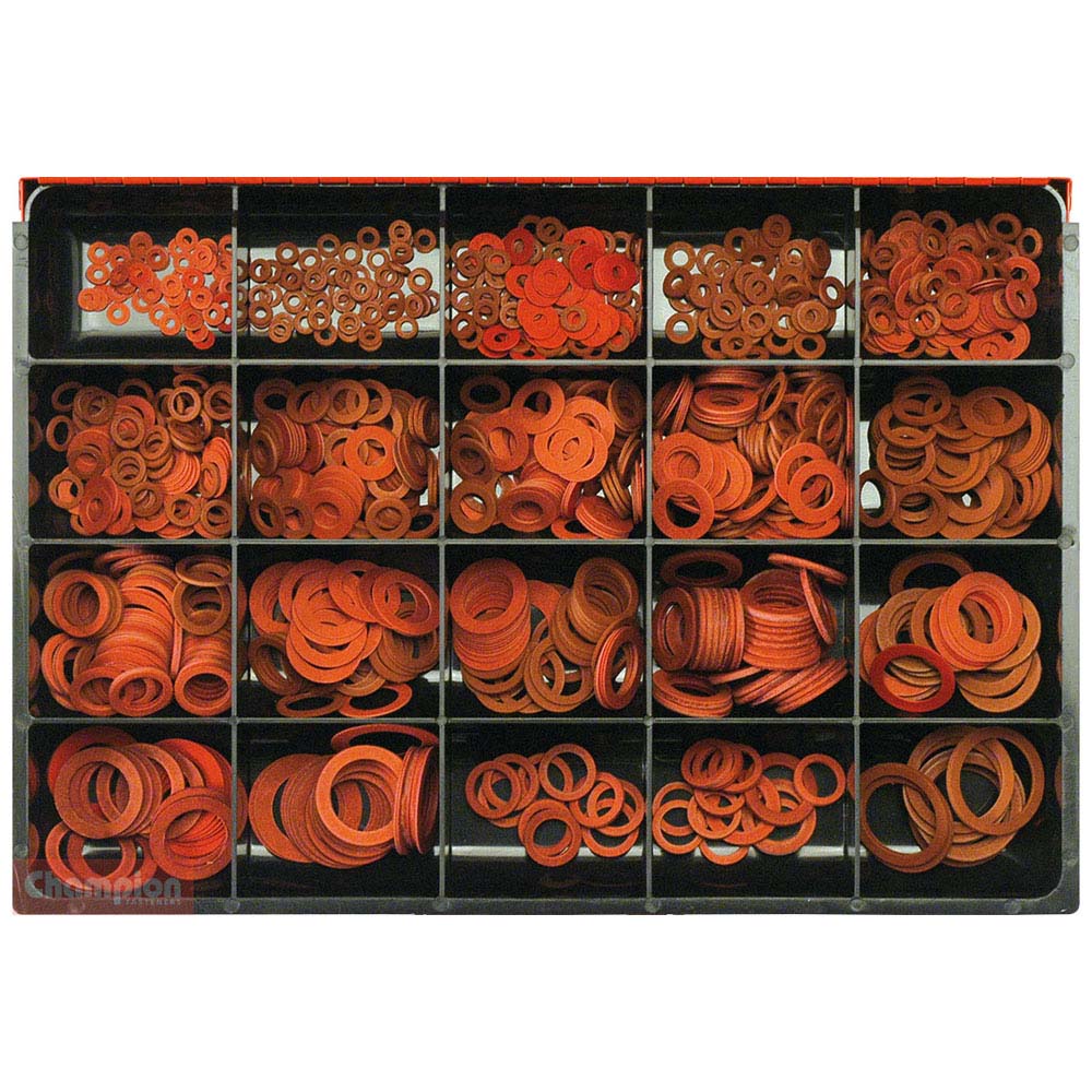 Champion Master Kit 978Pc Red Fibre Washer Asst