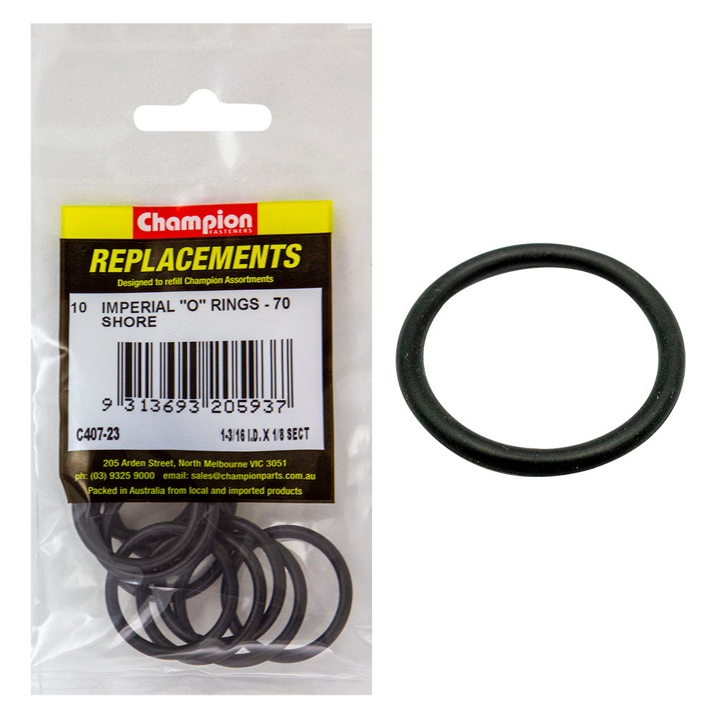 Champion 1-3/16In (I.D.) X 1/8In Imperial O-Ring -10Pk