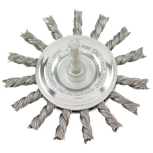 Jaz Wire Wheel Twist Knot 75Mm X 0.5Mm - 6Mm Shank - Coated Steel (Whew-9388)