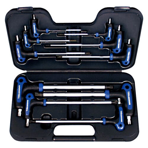 Ampro T-Handle Star Wrench Set 10Pc - Star (T10, T15, T20, T25, T27, T30, T40, T45, T50, T55)