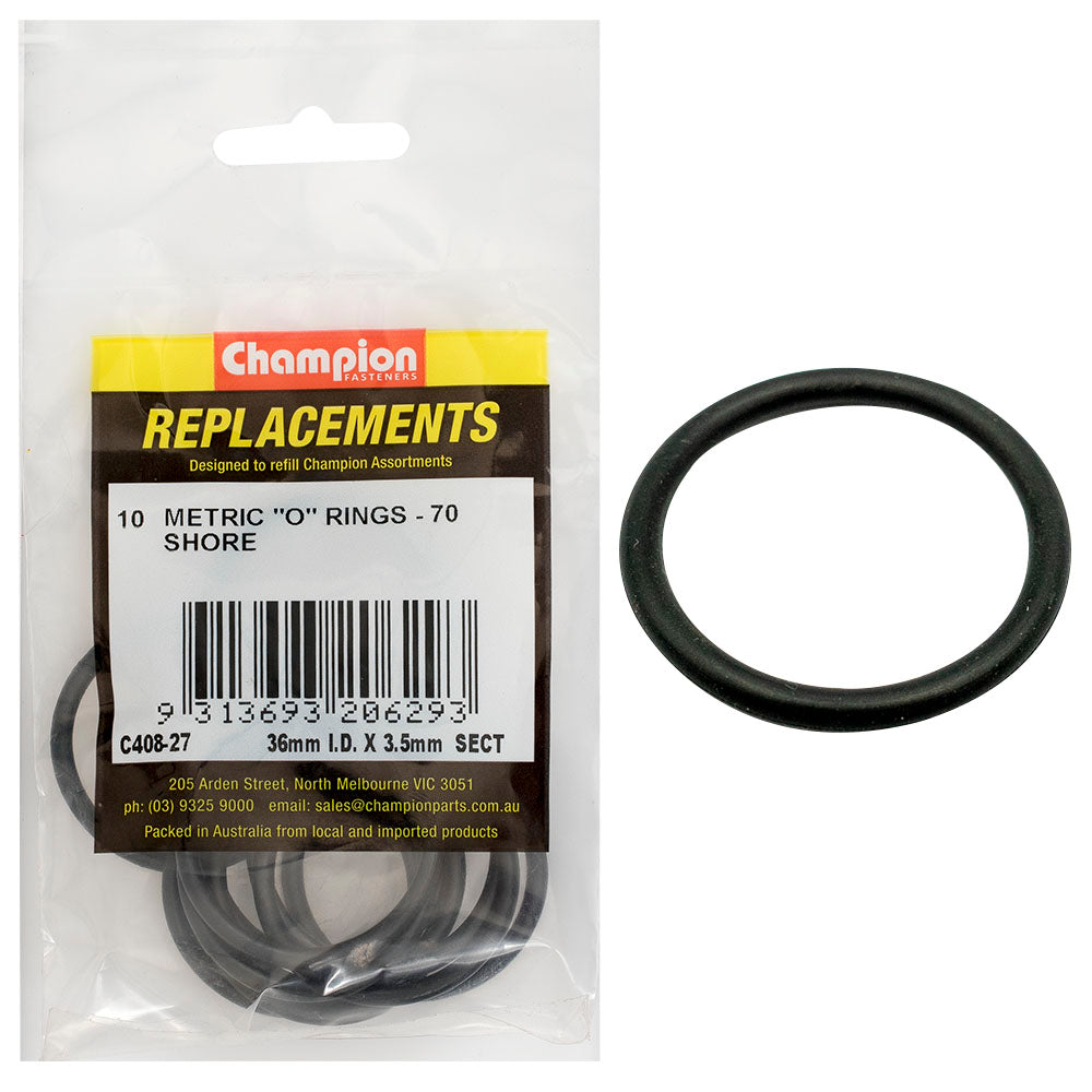 Champion 36Mm (I.D.) X 3.5Mm Metric O-Ring -10Pk