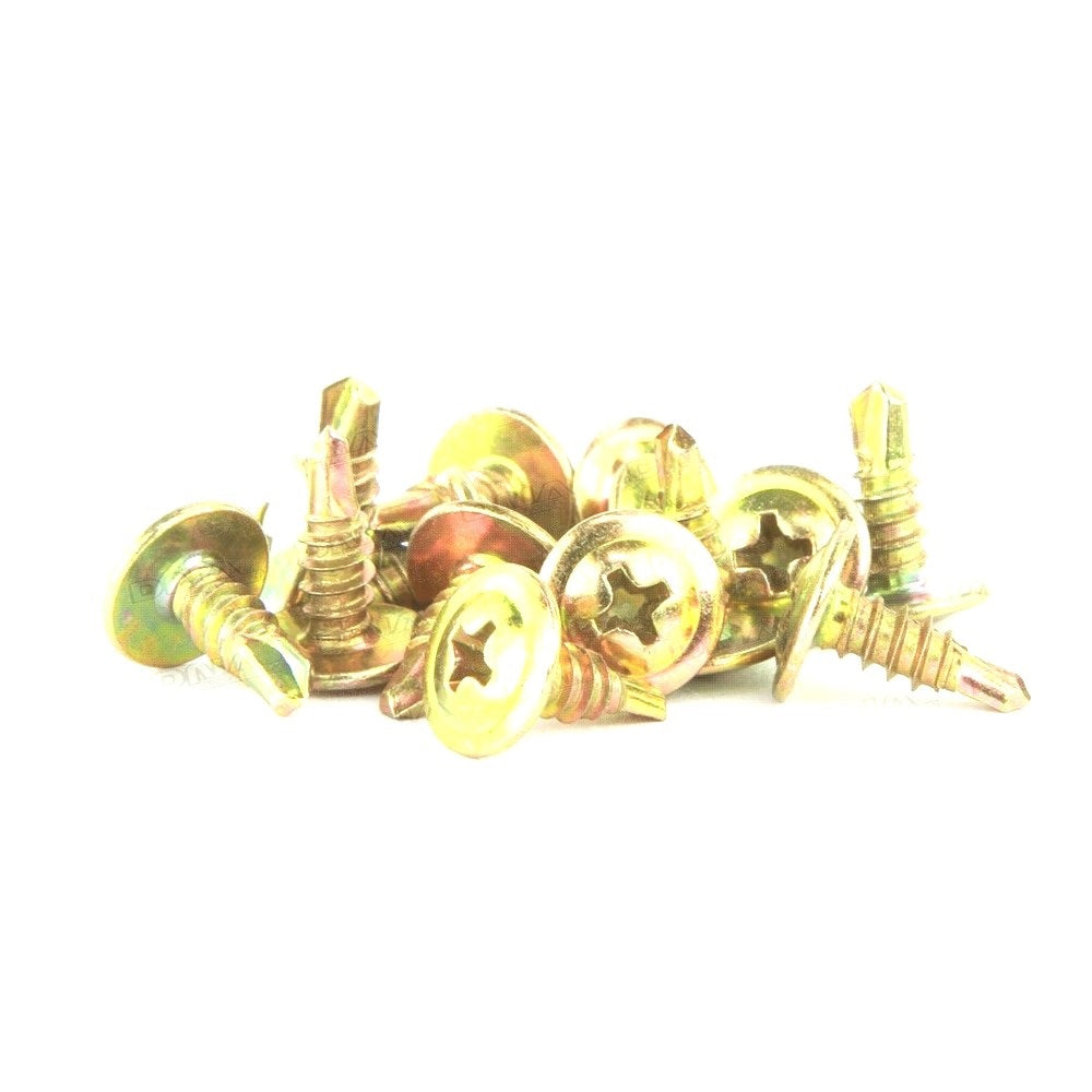 Screw Button Head Self Drilling Gold 8G 12Mm (100 Pack)