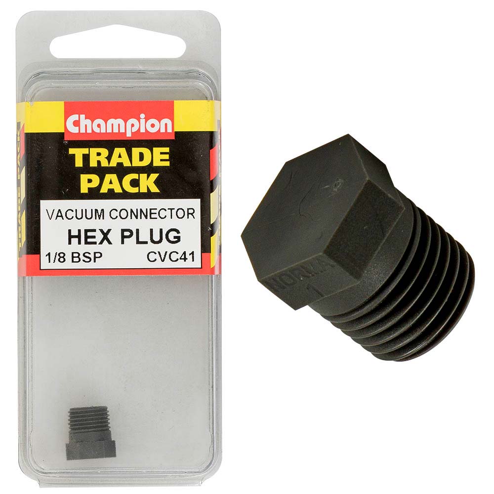 Champion Vacuum Hose - Hex Taper Plug 1/8 Bsp