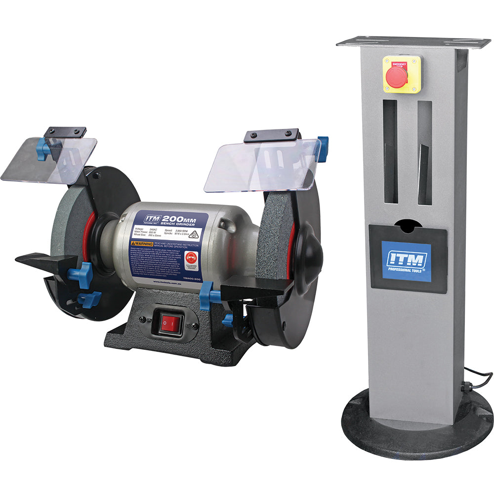 Itm Bench Grinder W/ Stand & Emergency Stop Switch