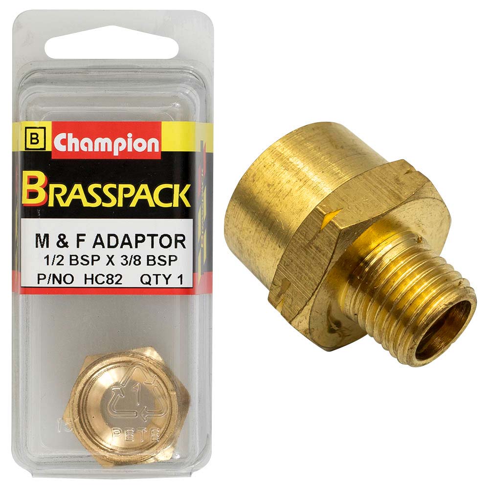 Champion Brass 1/2In X 3/8In Bsp F/M Adaptor
