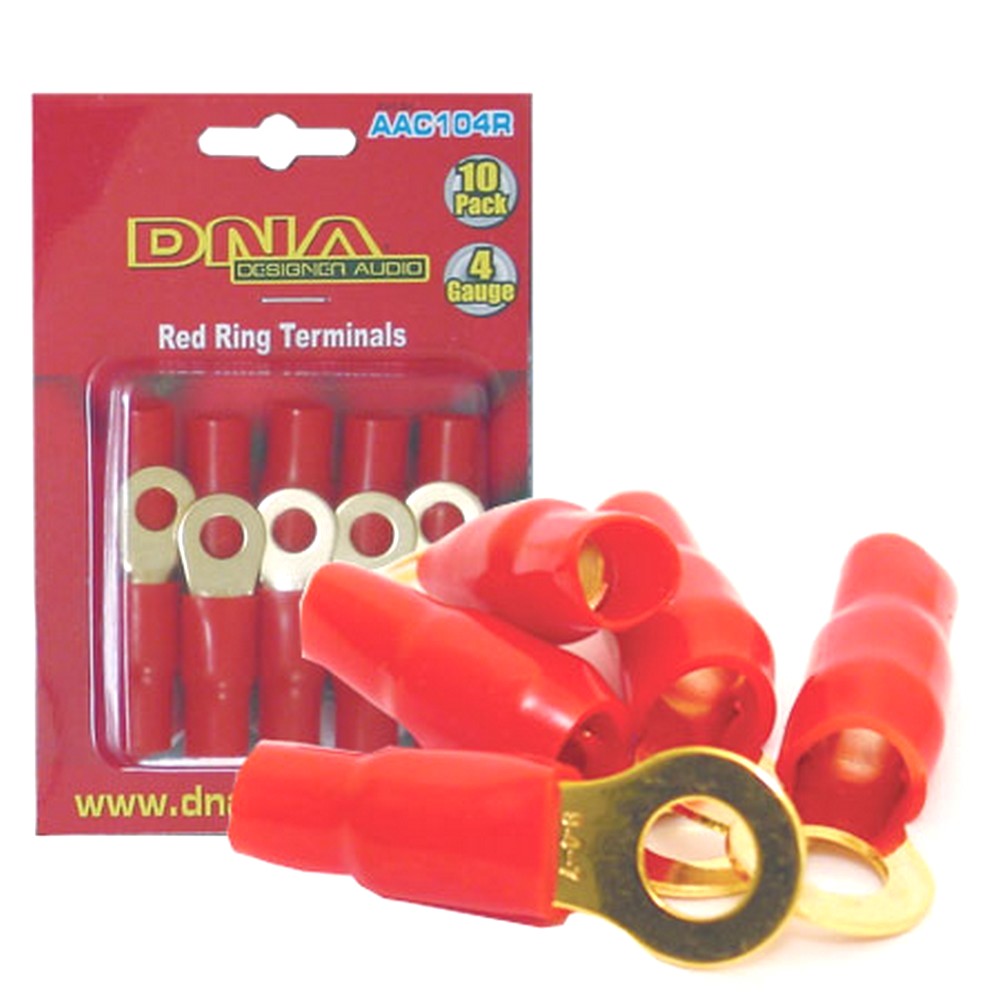 4 Awg Ring Terminal Red (10 Pack)