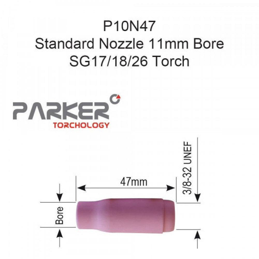 Std Tig Nozzle 11Mm Bore #7 Sg17/18/26 Pkt 10