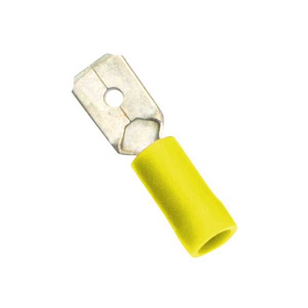 Champion Yellow Male Push - On Spade Terminal - 100Pk