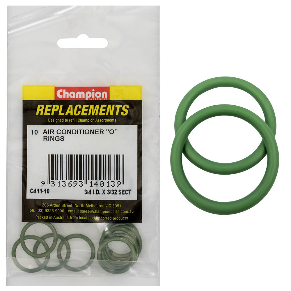 Champion 3/4In (I.D.) X 3/32In Air Cond. (Hmbr) O-Rings-15Pk