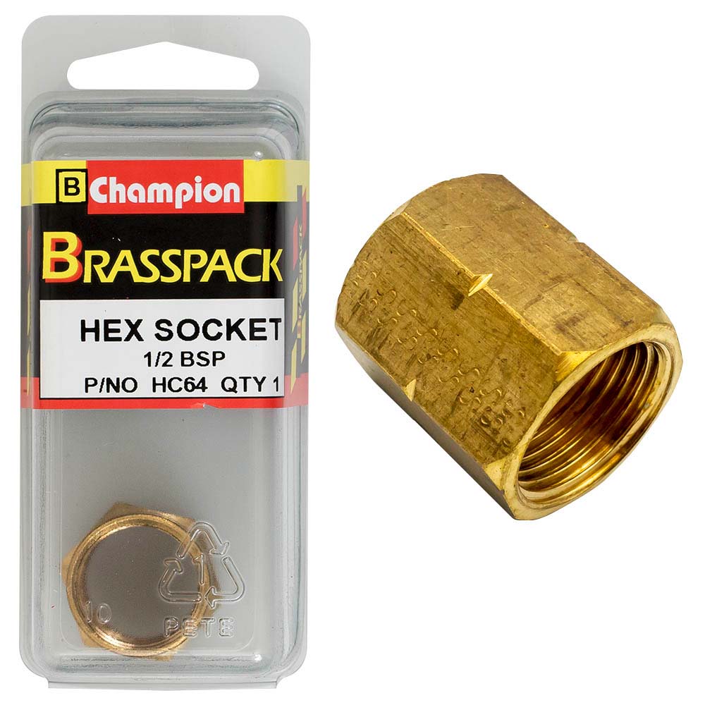 Champion Brass 1/2In Bsp Hex Socket