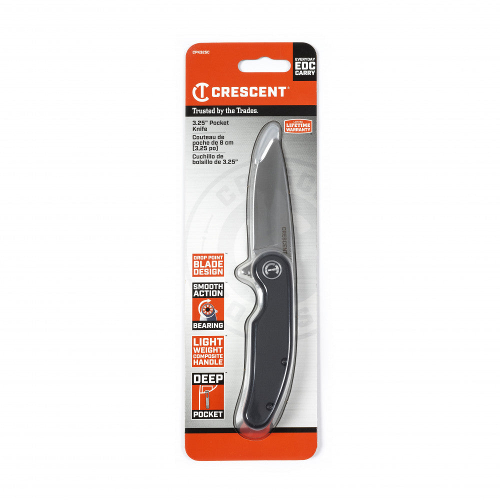 3-1/4" Drop Point Composite Handle Pocket Knife