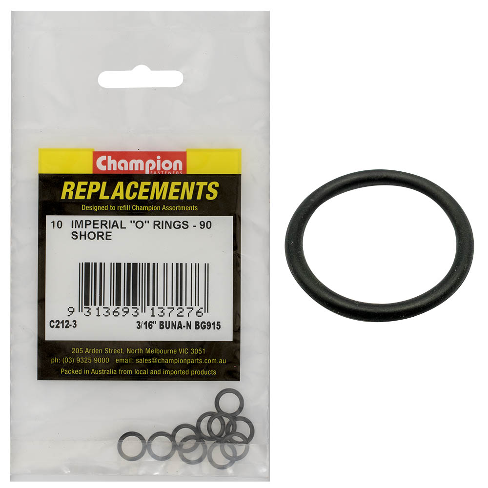 Champion 3/16In(Tube Ref) X.301(I.D) X.064(Sec.) O-Ring-10Pk