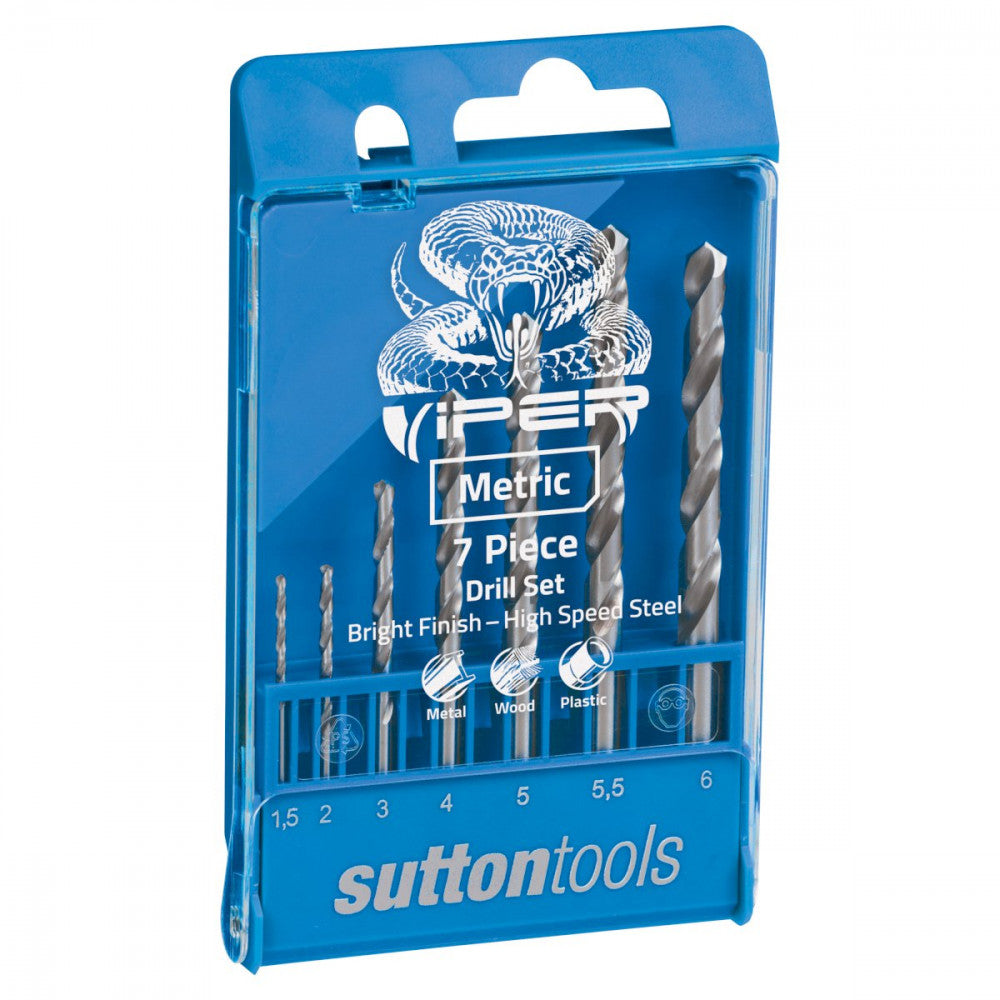 Sutton Tools 7 Piece Viper Jobber Drill Set