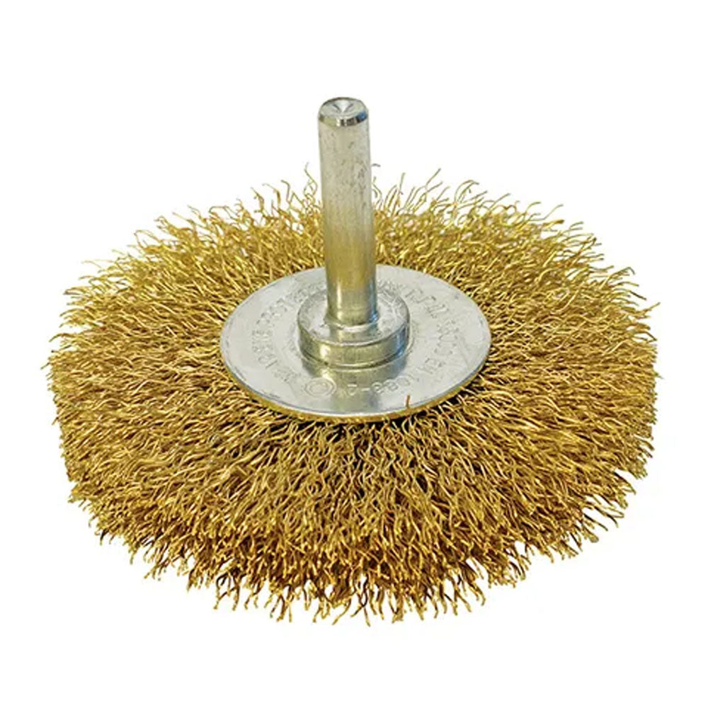 Itm Crimp Wire Wheel Brush Brass High Speed 75 X 18Mm