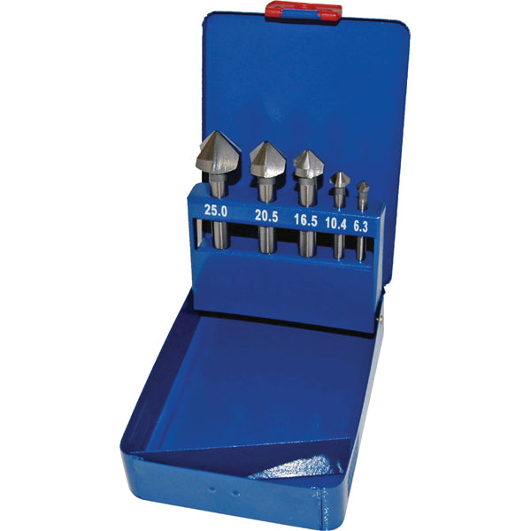 Holemaker 6Pc Hss 3-Flute 90Deg Countersink Set 3-20.5Mm