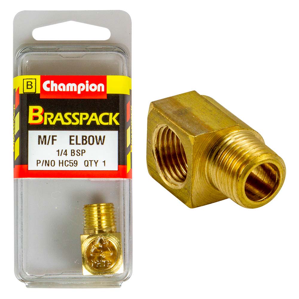 Champion Brass 1/4In Bsp F/M Elbow