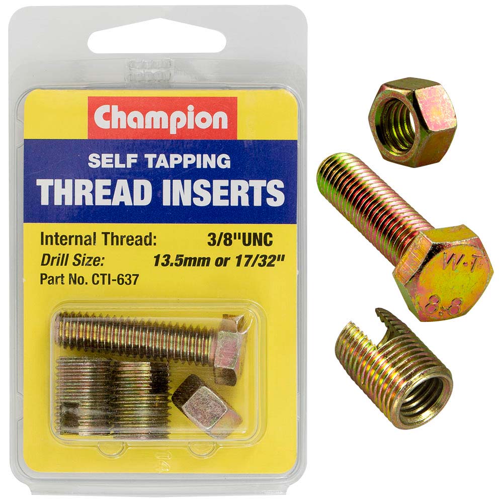 Champion S/Tapp. Thread Insert - 3/8In Unc -2Pk