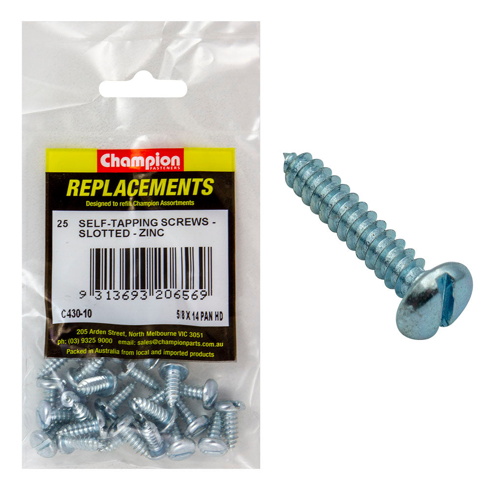 Champion 14G X 5/8In S/Tapping Screw Pan Head Phillips -25Pk