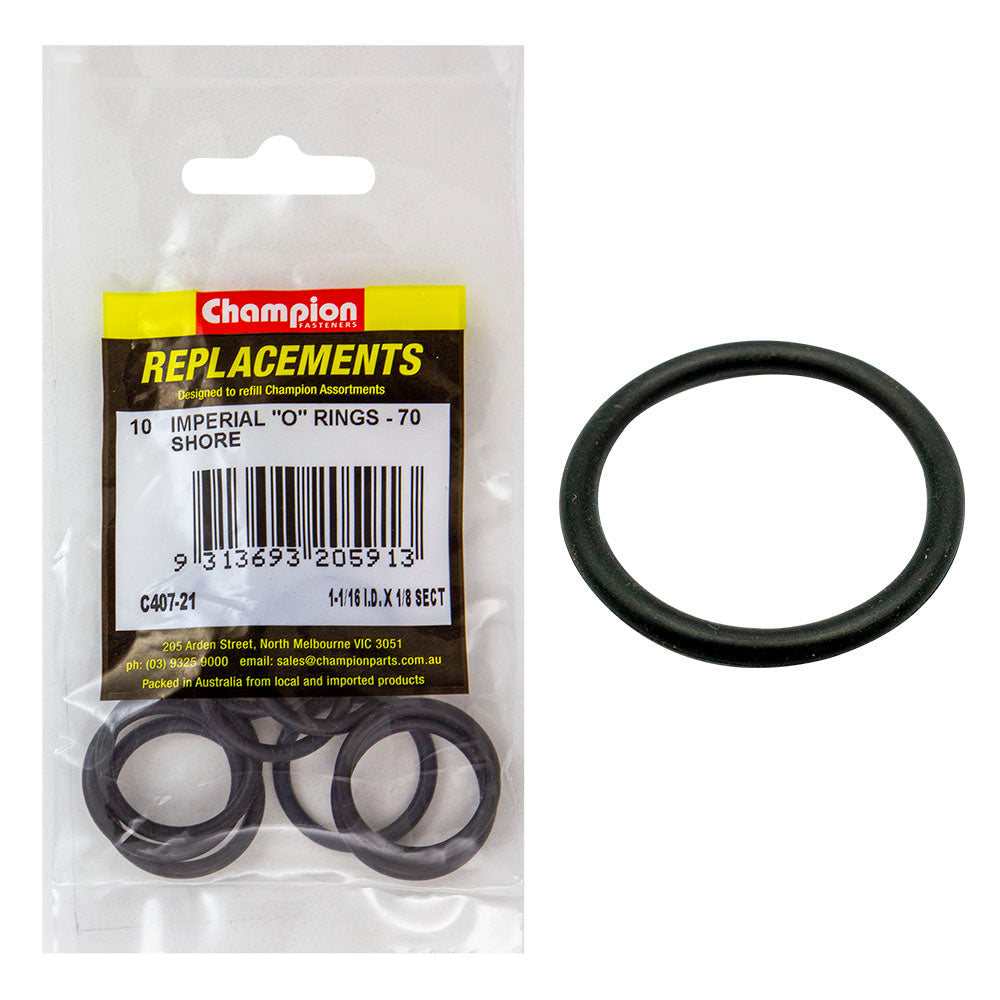 Champion 1-1/16In (I.D.) X 1/8In Imperial O-Ring -10Pk