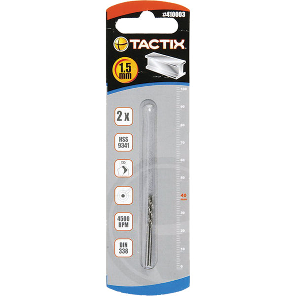 Tactix Hss Twist Drill 1.5Mm 2Pc
