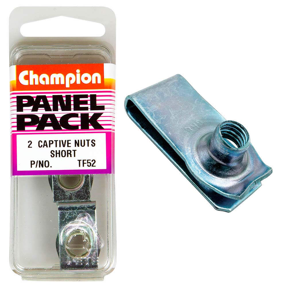 Champion Short Captive Nut M8 X 1.25Mm - 2Pk