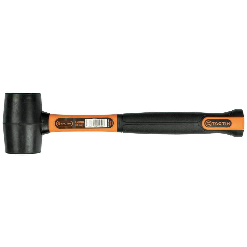 Tactix Mallet Rubber 8Oz (45Mm) Black Fiberglass