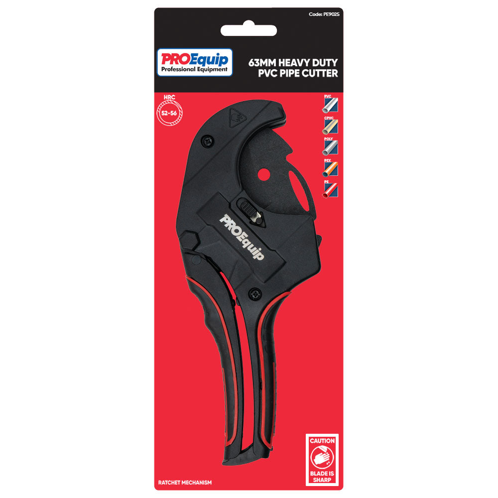 Proequip Pvc Pipe Ratcheting Cutter 63Mm