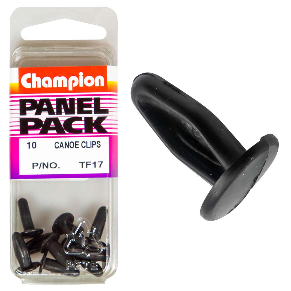 Champion Canoe Clip Black 9.6Mm Hd X 13.4Mm -10Pk