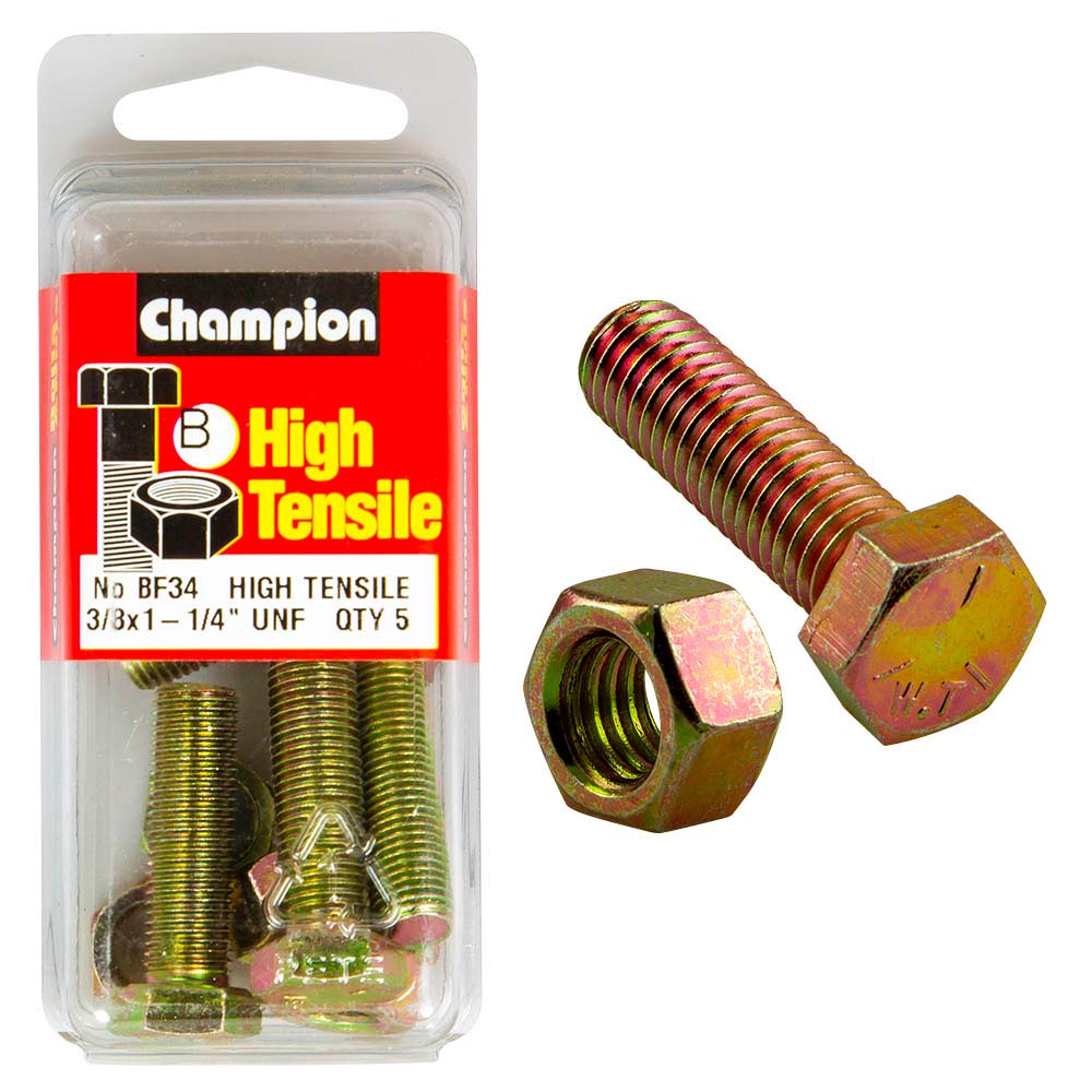 Champion 1-1/4In X 3/8In Set Screw & Nut (B) - Gr5