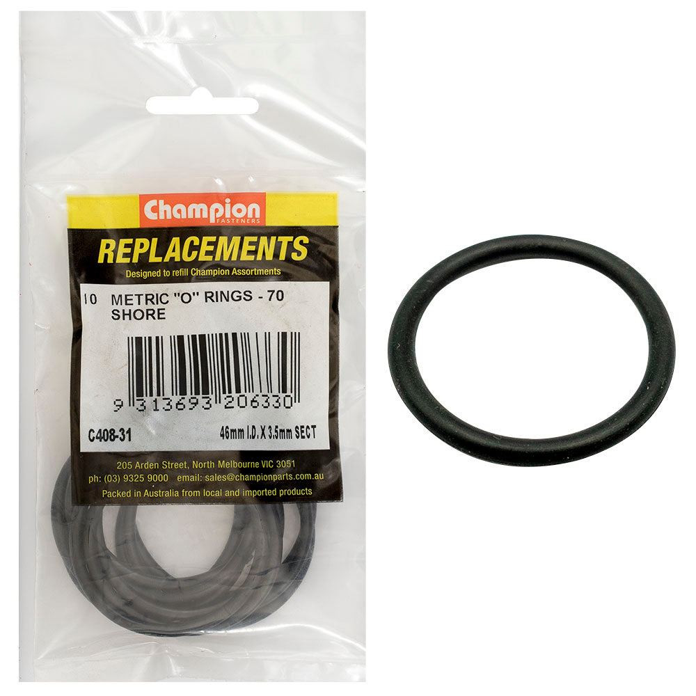 Champion 46Mm (I.D.) X 3.5Mm Metric O-Ring -10Pk