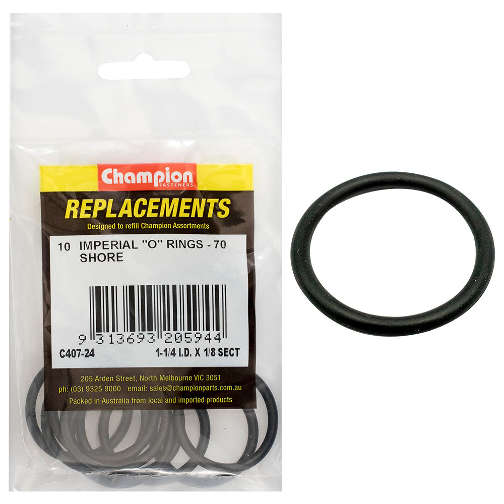 Champion 1-1/4In (I.D.) X 1/8In Imperial O-Ring -10Pk