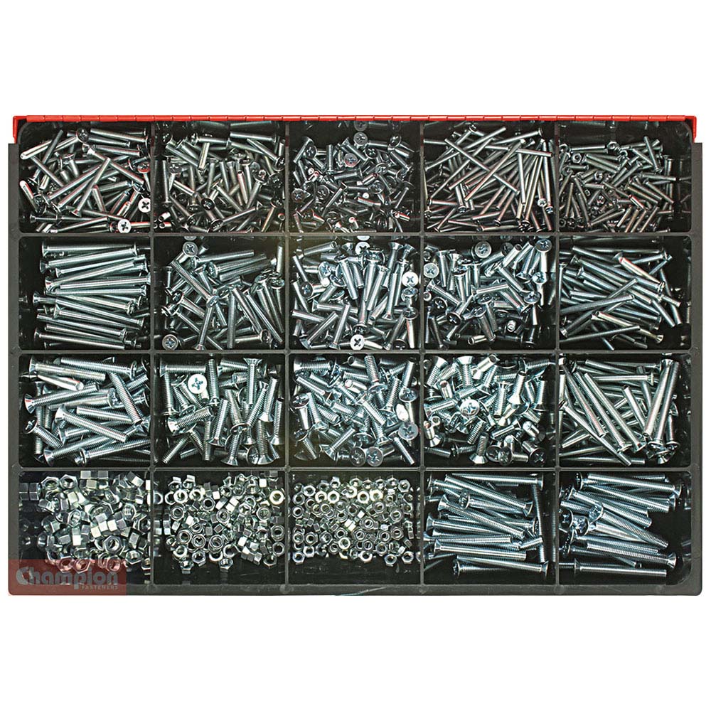 Champion Master Kit 1650Pc Metric Machine Screw & Nut Asst