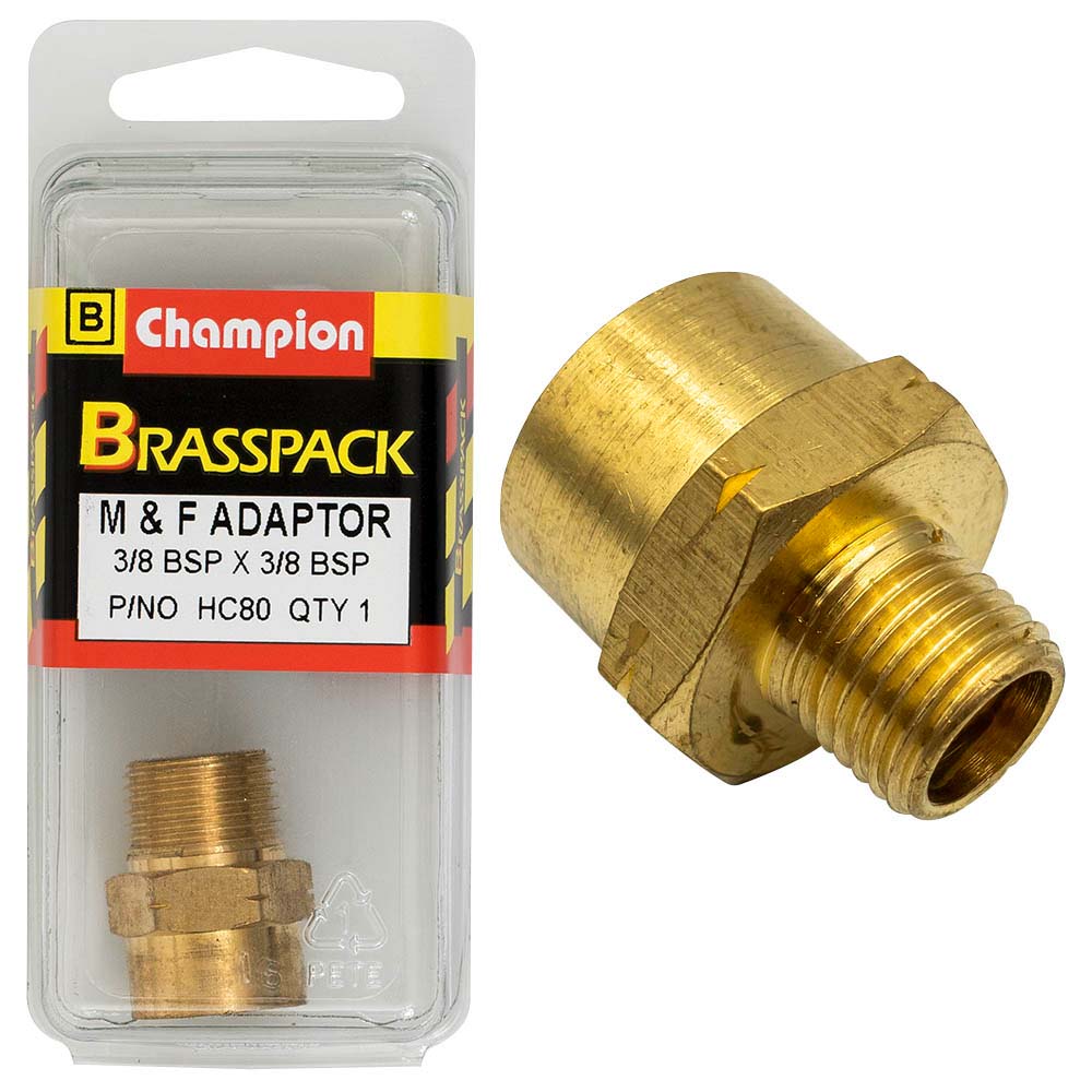 Champion Brass 3/8In X 3/8In Bsp F/M Adaptor