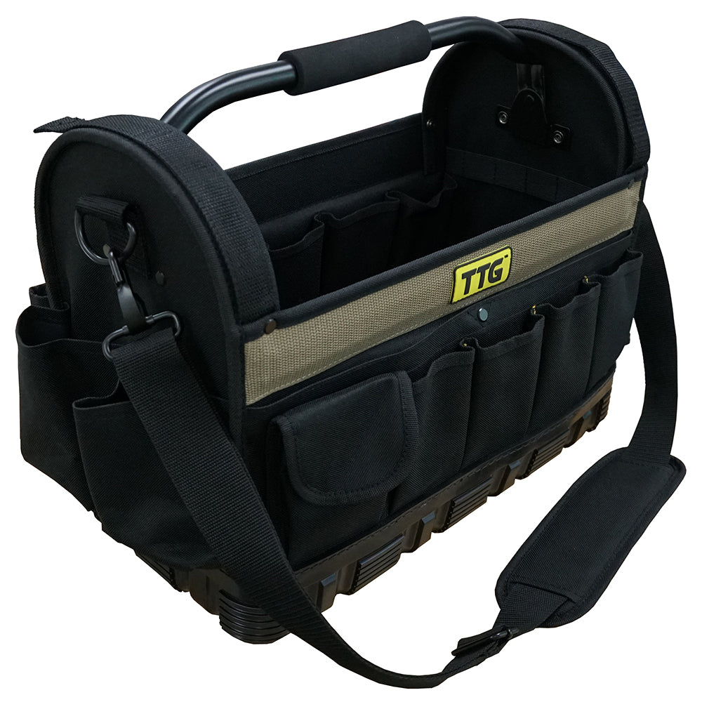 Ttg 16In Open Top Tool Bag W/ Moulded Rubber Base