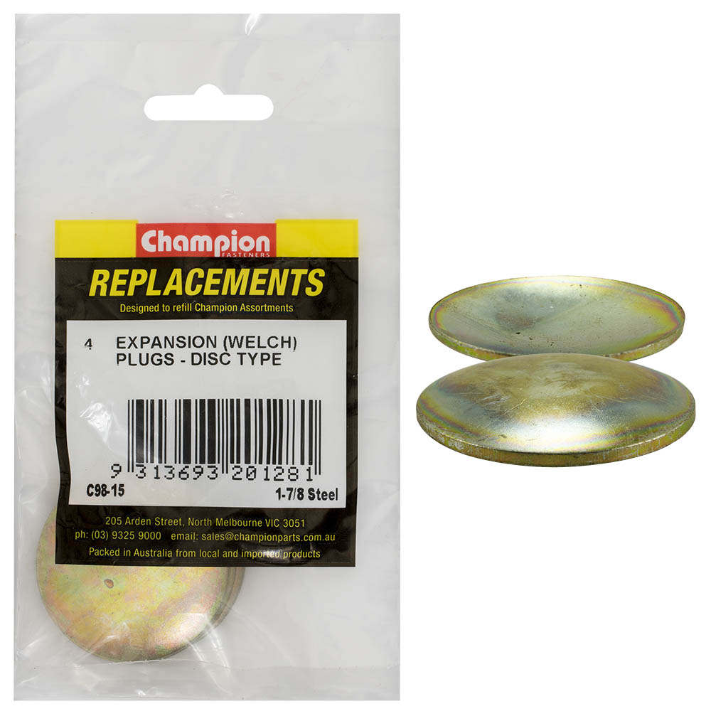 Champion 1-7/8In Expansion (Frost) Plug-Lens/Disc Type - 4Pk