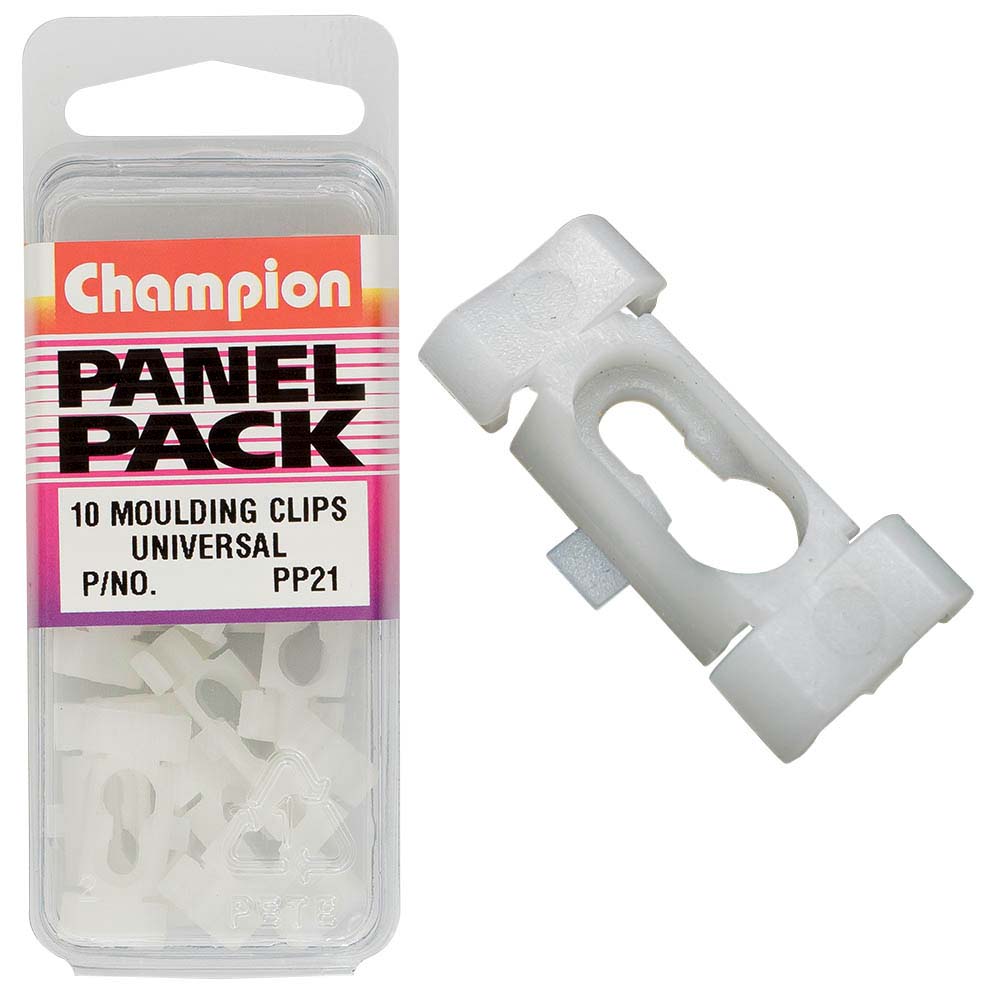 Champion Universal Moulding Clip White -10Pk