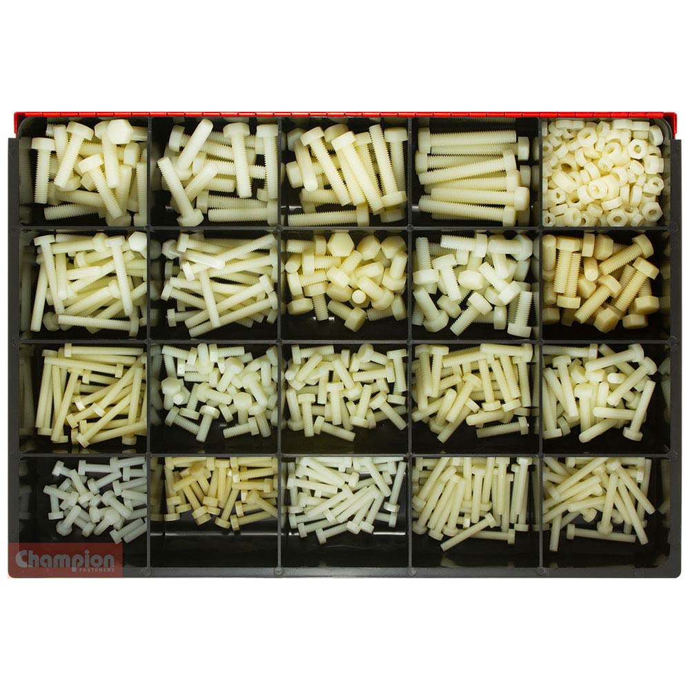 Champion Master Kit 565Pc  Nylon Bolt & Nut Asst