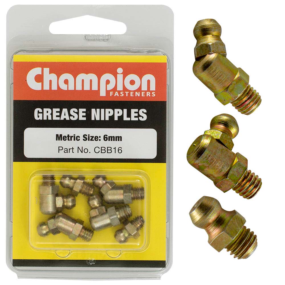 Champion 6Pc Metric (6Mm) Grease Nipple Assortment