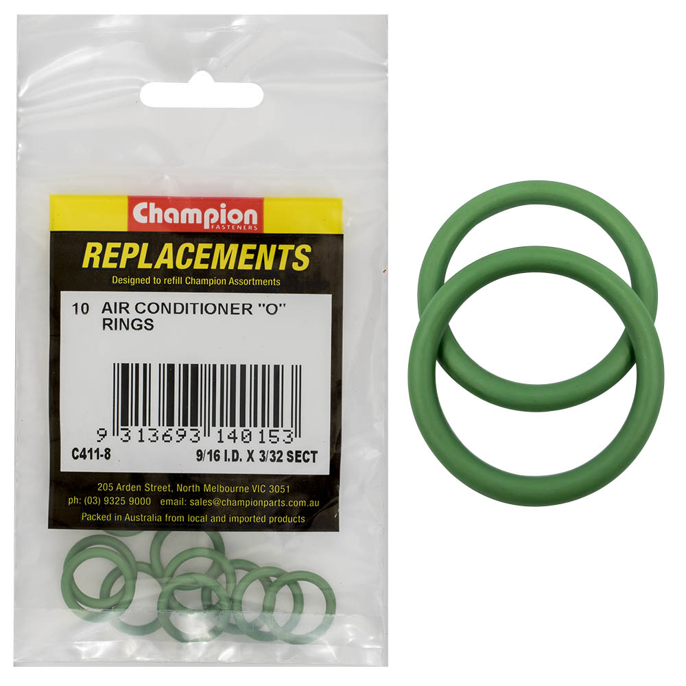 Champion 9/16In (I.D) X 3/32In Air Cond. (Hmbr) O-Rings-10Pk