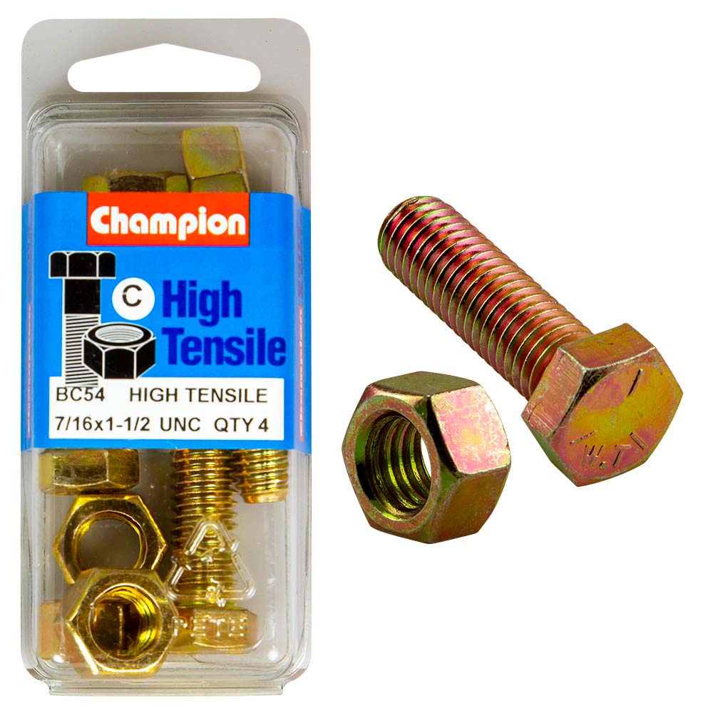 Champion 1-1/2In X 7/16In Set Screw & Nut « - Gr5