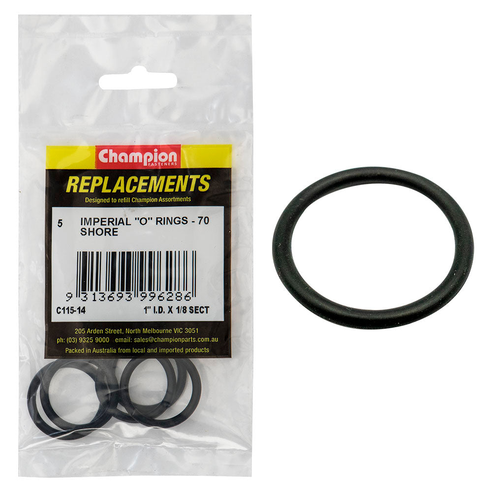 Champion 1In (I.D.) X 1/8In Imperial O-Ring -5Pk