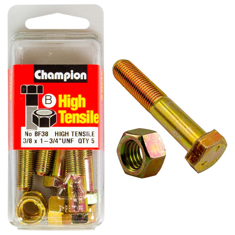 Champion 1-3/4In X 3/8In Bolt And Nut (B) - Gr5
