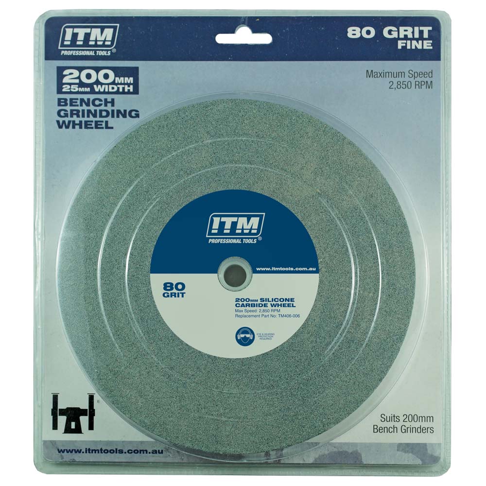 Itm Grinding Wheel Silicone Carbide 200 X 25Mm 80 Grit Fine