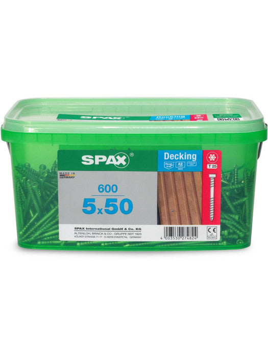 Spax 10g x 50mm 304 Stainless Decking Screws Value Pack (600 Box)